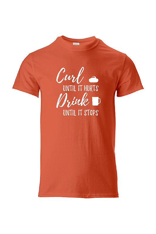CurlGear 'Curl Until It Hurts' Beer Mug T-Shirt - Main Image
